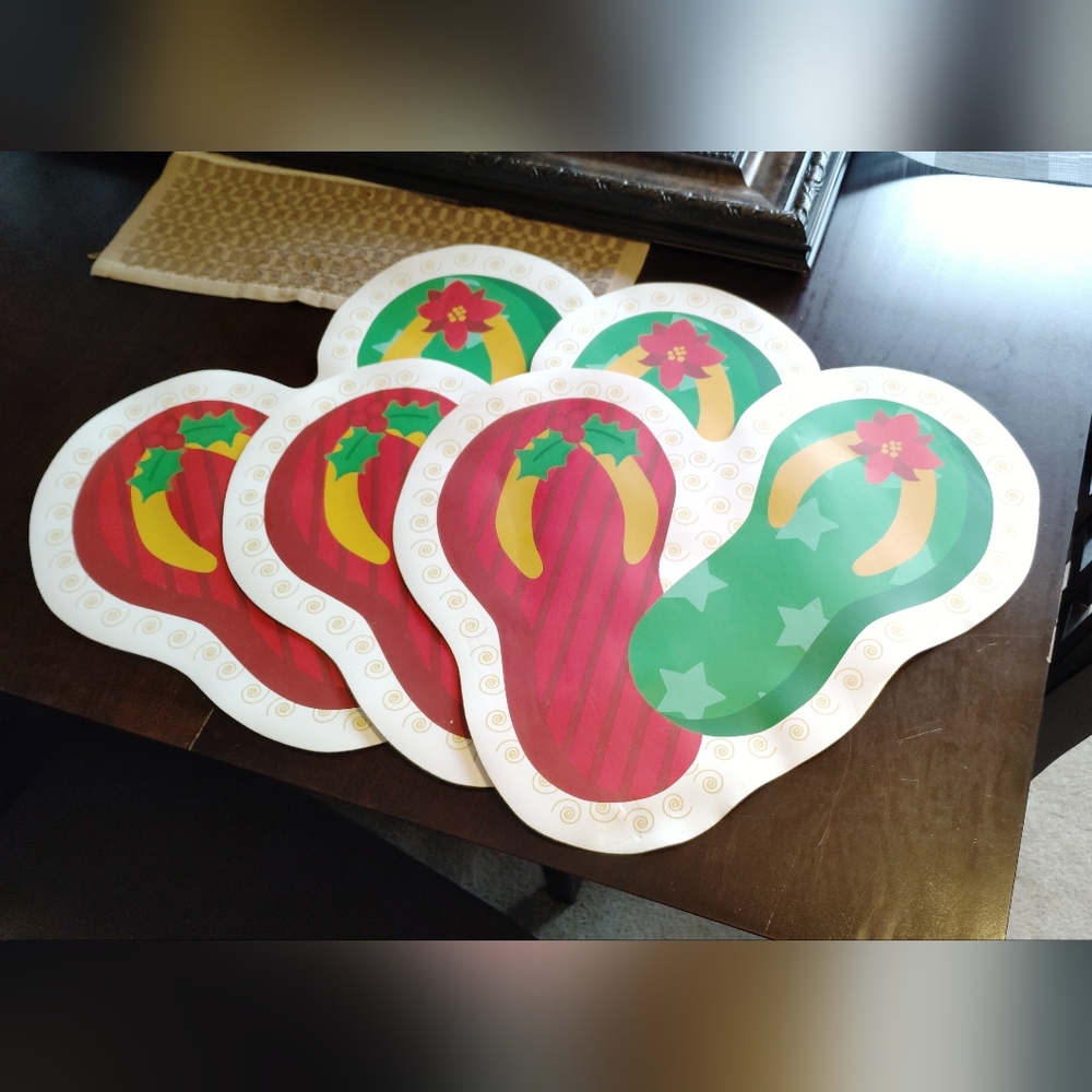 Festive Flip Flop Vintage Christmas Placemats